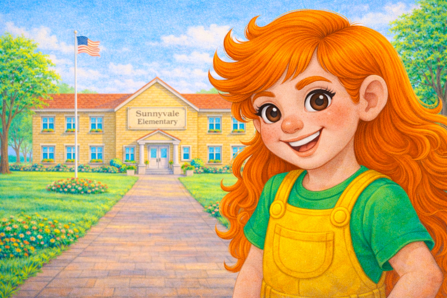 Emma at school in the Tumblethorn world.